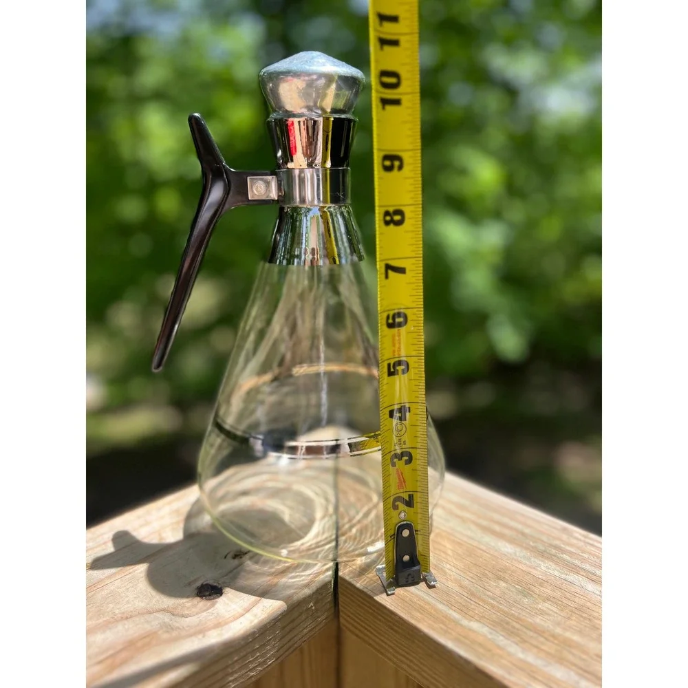 Vintage 1950s Inland Glass Atomic Coffee Carafe | Mid Century Warming Stand